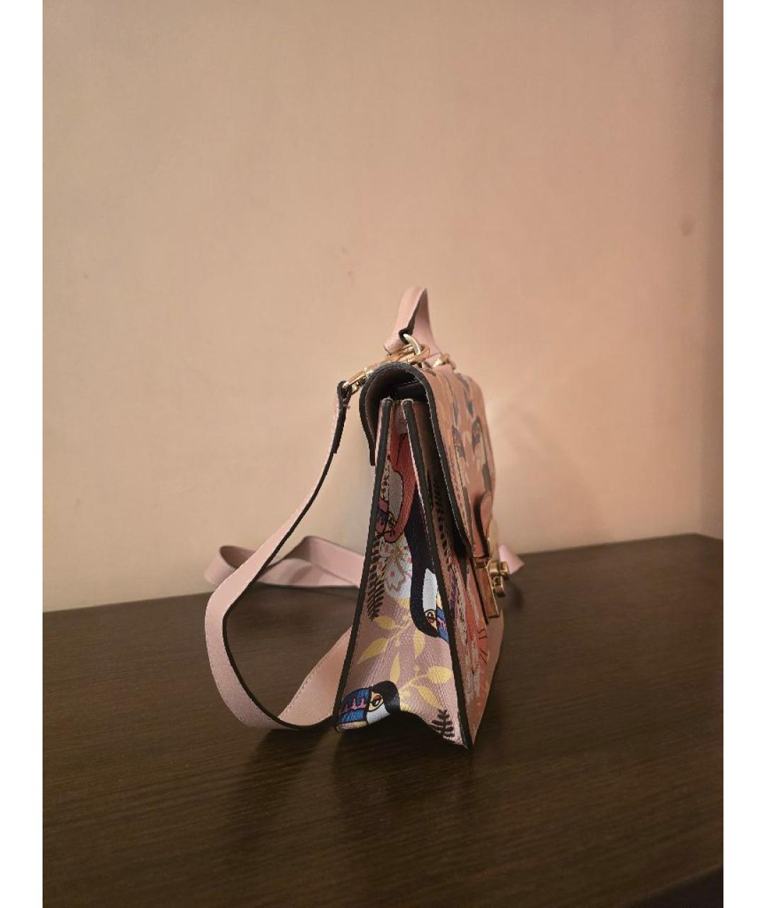 FURLA Розовая кожаная сумка через плечо, фото 3