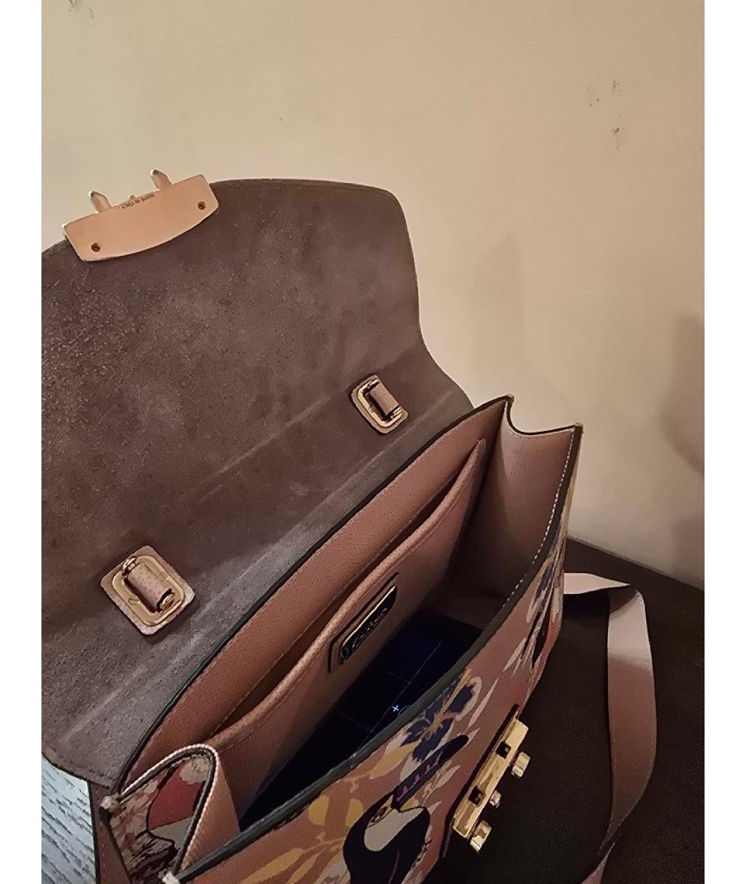 FURLA Розовая кожаная сумка через плечо, фото 5