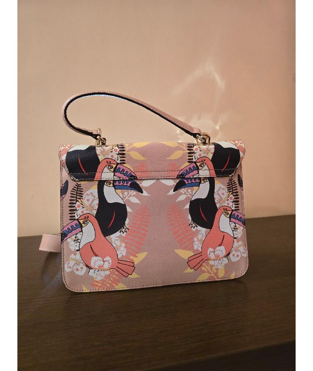 FURLA Розовая кожаная сумка через плечо, фото 4