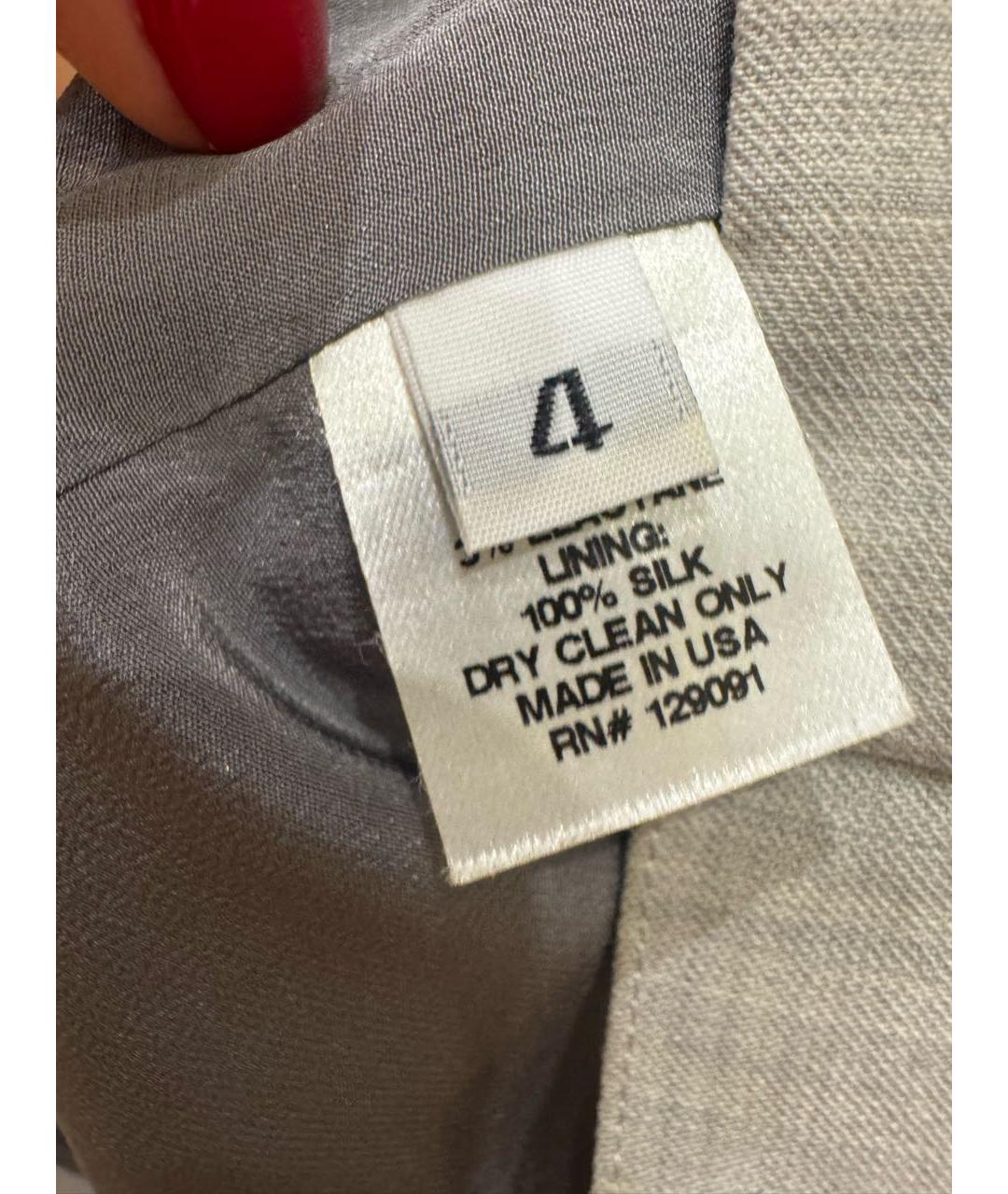 PRABAL GURUNG Серая шерстяная юбка миди, фото 5