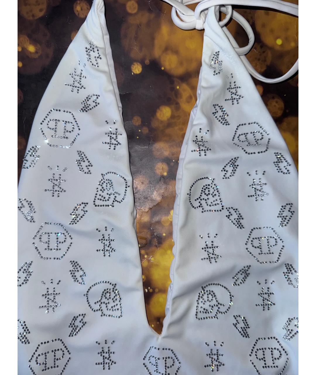 PHILIPP PLEIN Белый полиэстеровый купальник, фото 2