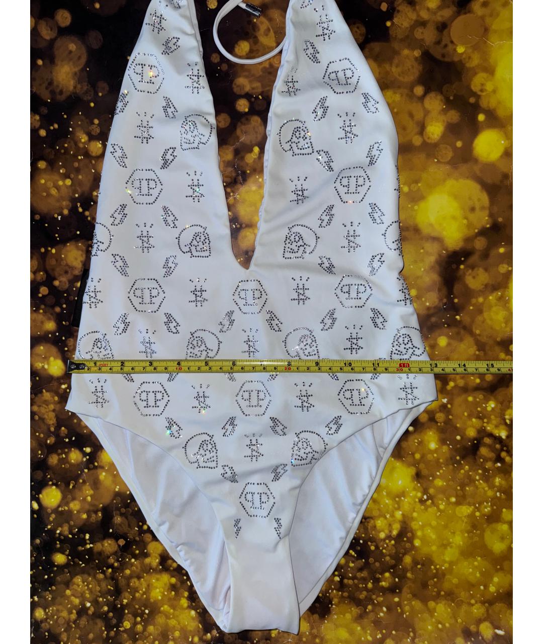 PHILIPP PLEIN Белый полиэстеровый купальник, фото 8