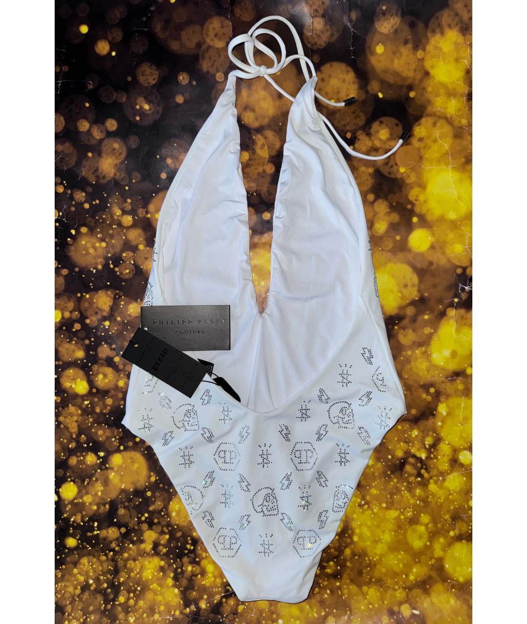 PHILIPP PLEIN Белый полиэстеровый купальник, фото 5