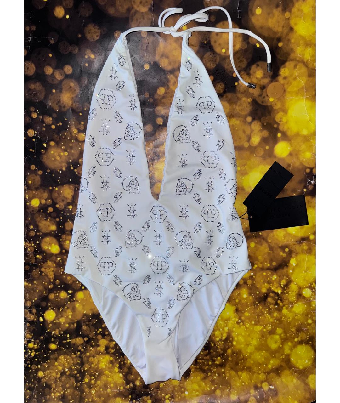 PHILIPP PLEIN Белый полиэстеровый купальник, фото 10