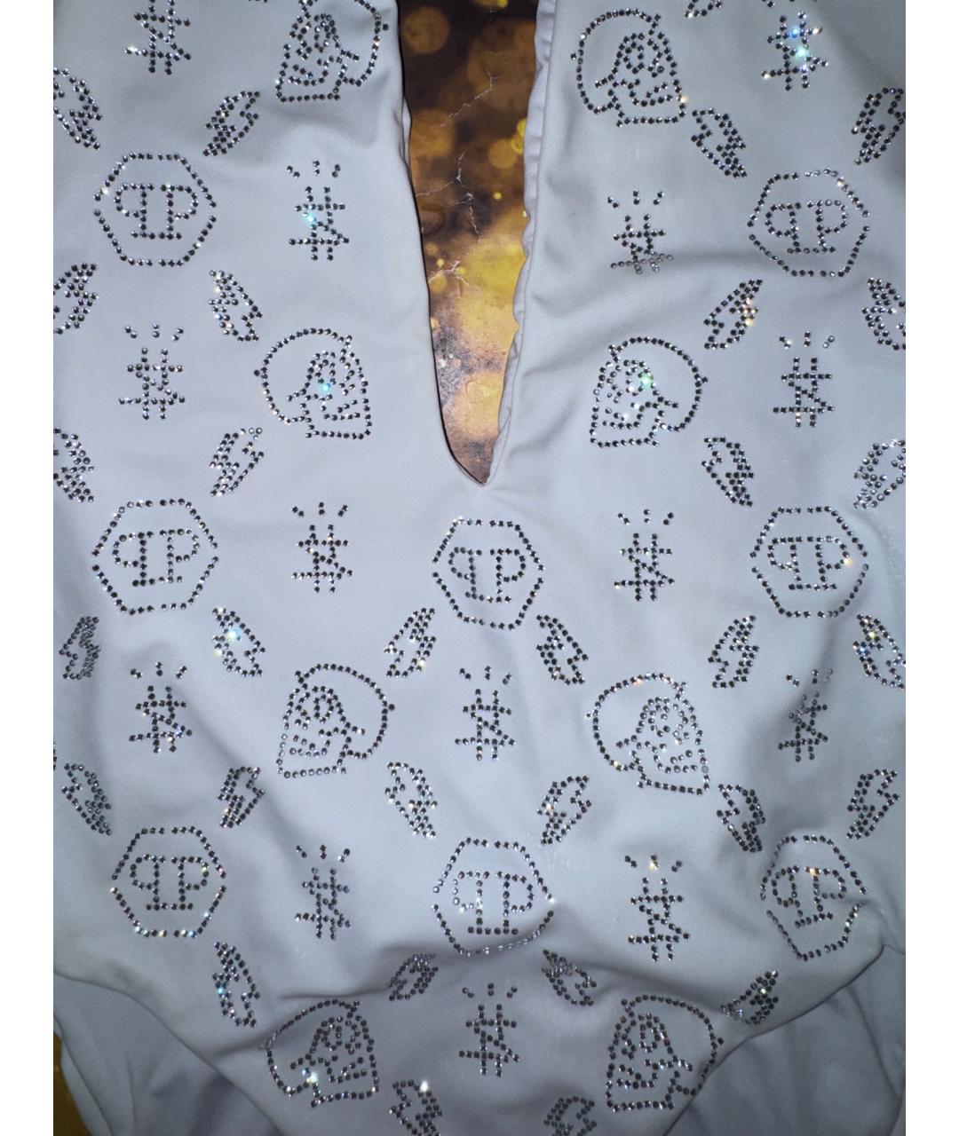 PHILIPP PLEIN Белый полиэстеровый купальник, фото 7