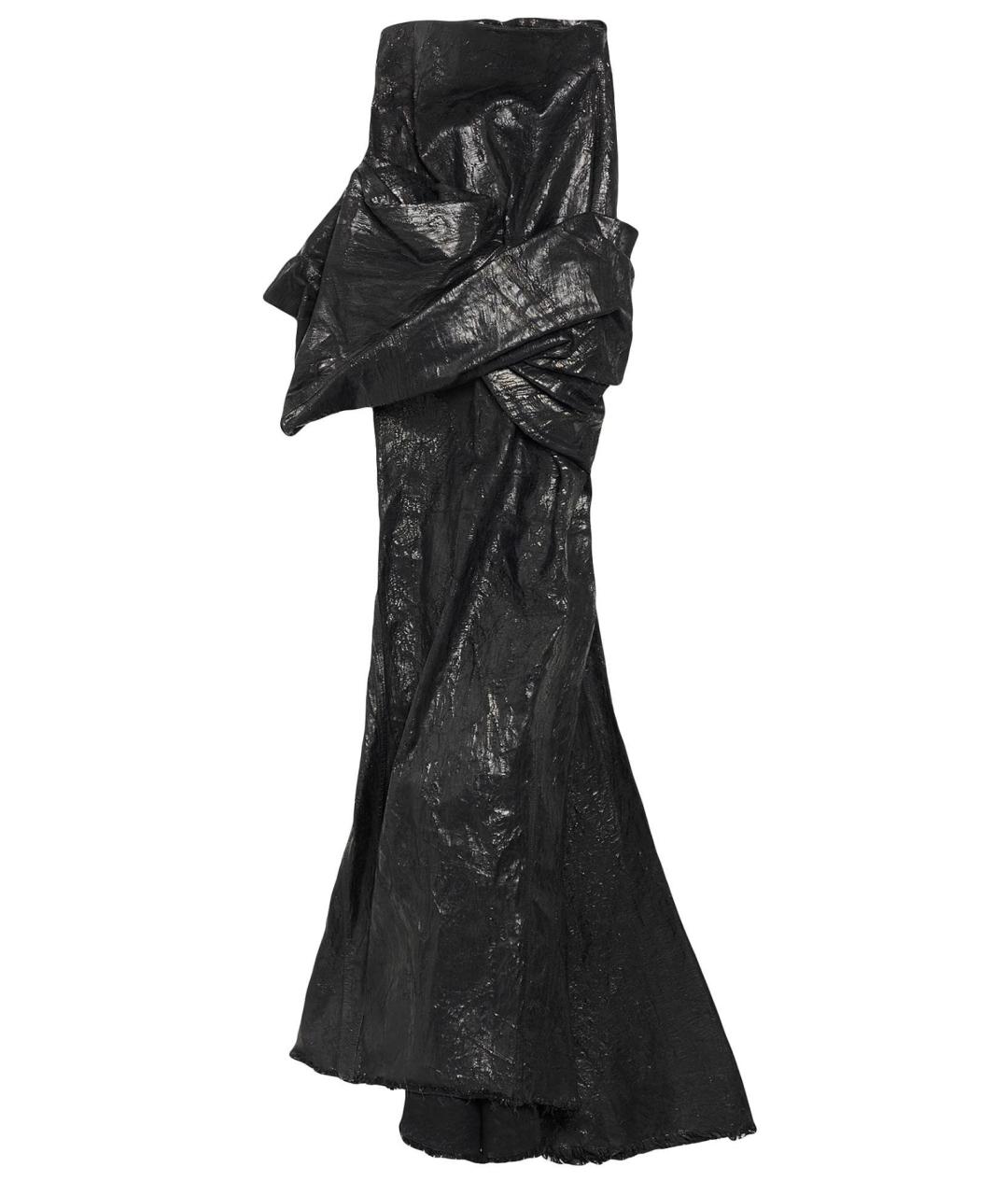 RICK OWENS Черная хлопковая юбка макси, фото 3