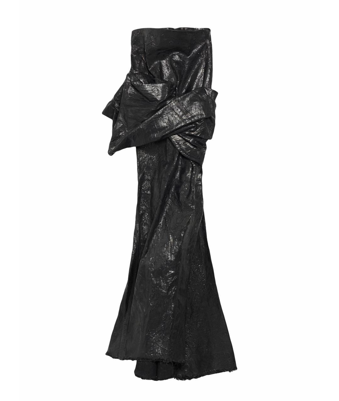 RICK OWENS Черная хлопковая юбка макси, фото 1