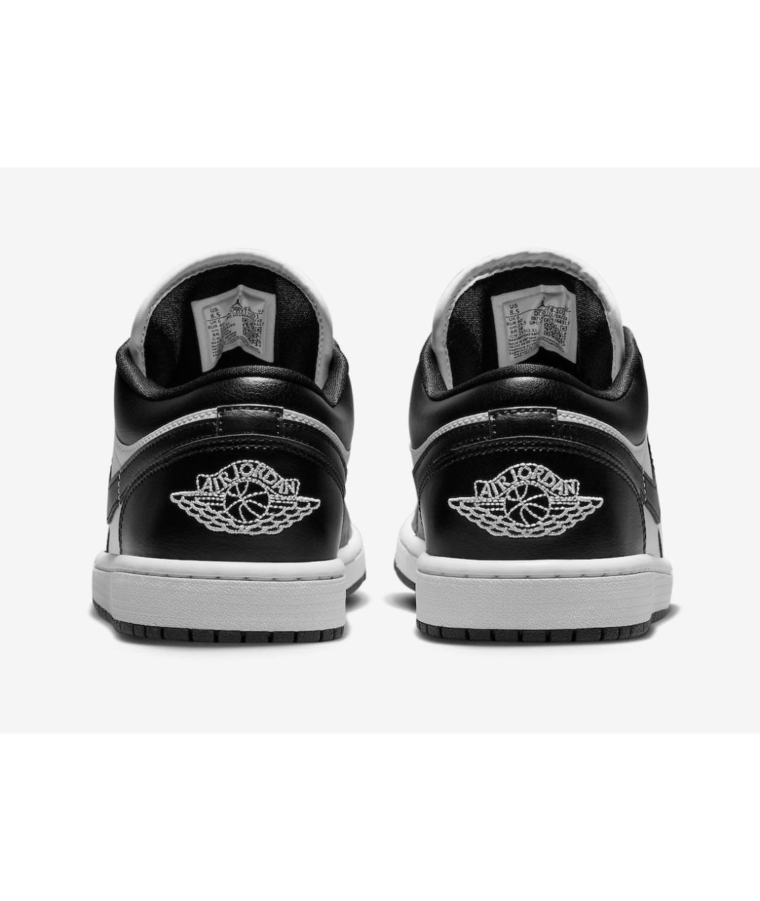 JORDAN Черные кожаные низкие кроссовки / кеды, фото 4