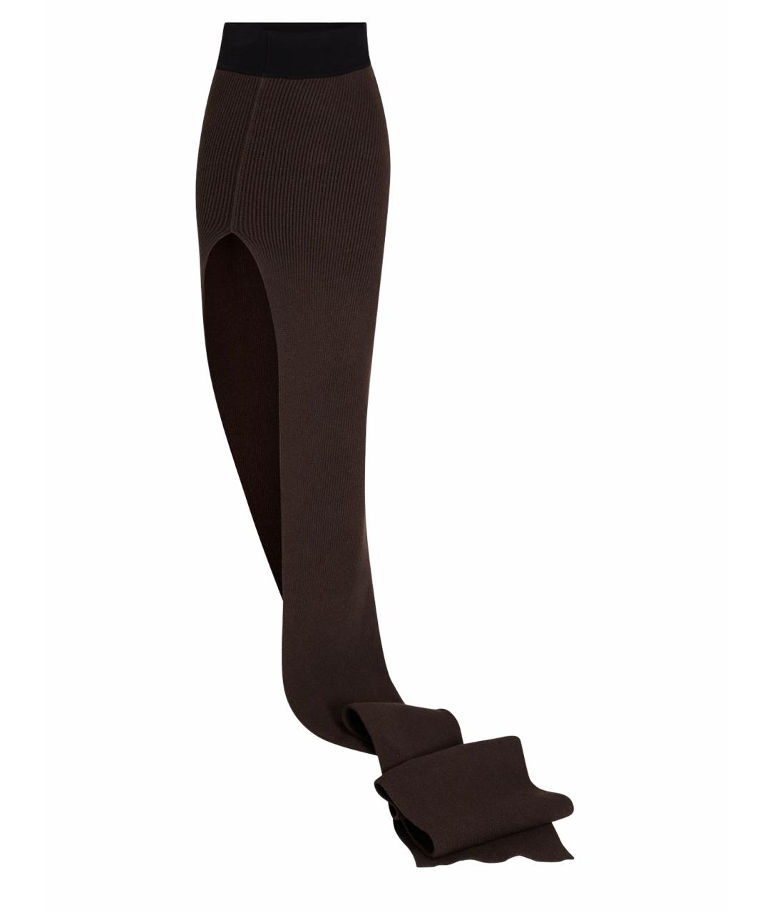 RICK OWENS Коричневая кашемировая юбка макси, фото 1