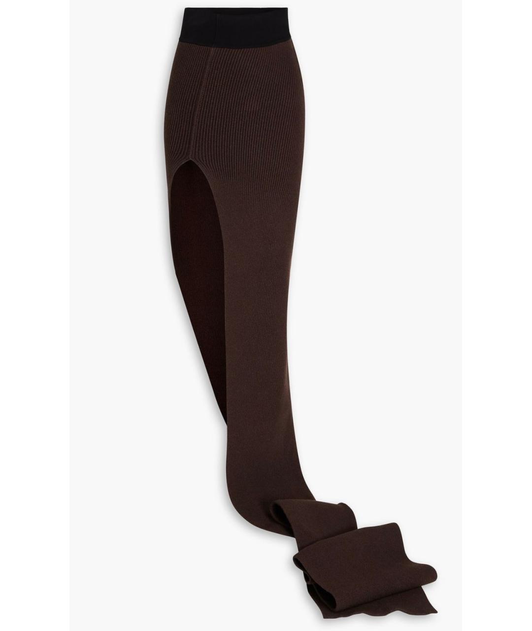 RICK OWENS Коричневая кашемировая юбка макси, фото 4