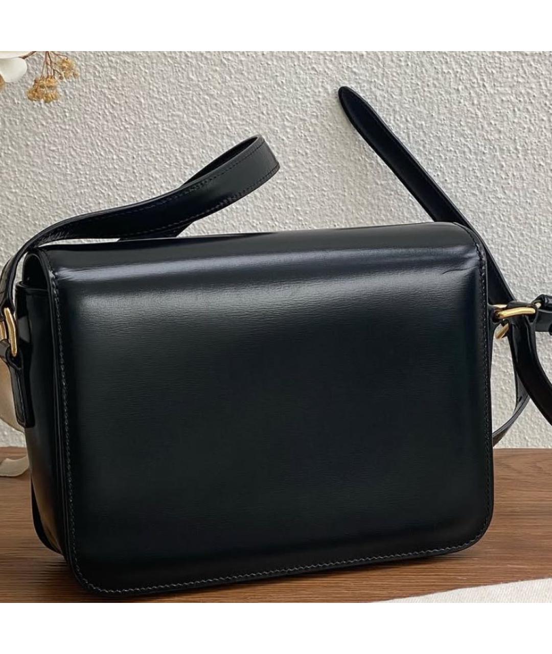 CELINE Черная кожаная сумка через плечо, фото 2
