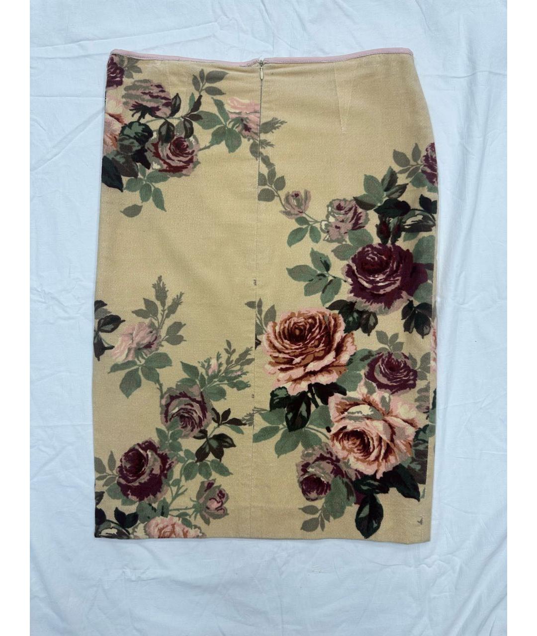 SPORTMAX Бежевая хлопко-эластановая юбка миди, фото 2