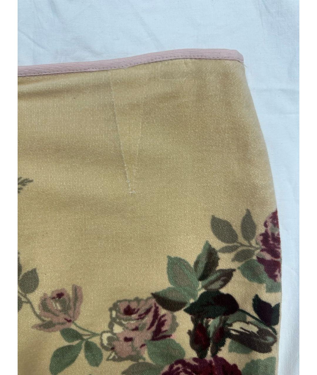 SPORTMAX Бежевая хлопко-эластановая юбка миди, фото 7