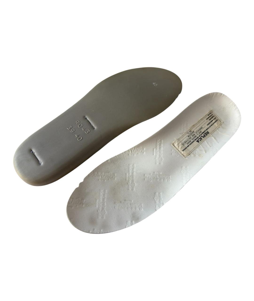 MAISON MARGIELA Белые нубуковые низкие кроссовки / кеды, фото 5