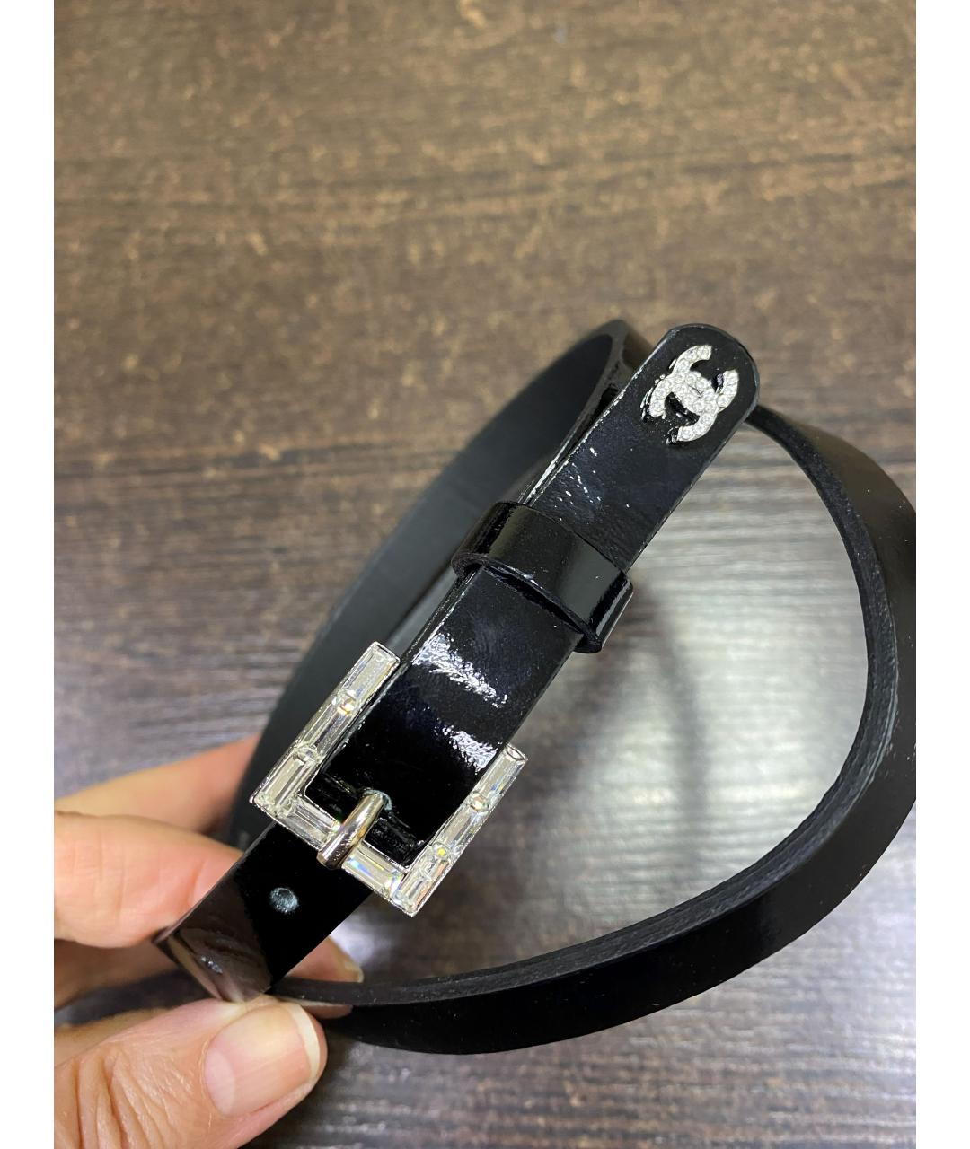 CHANEL Черный кожаный ремень, фото 3