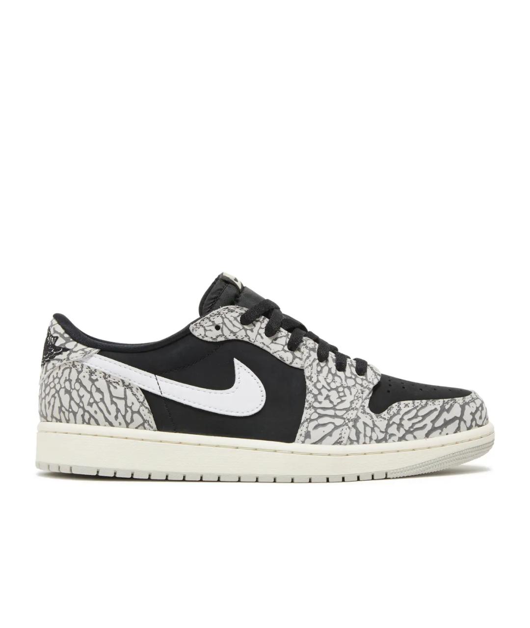 JORDAN Серые кожаные низкие кроссовки / кеды, фото 1