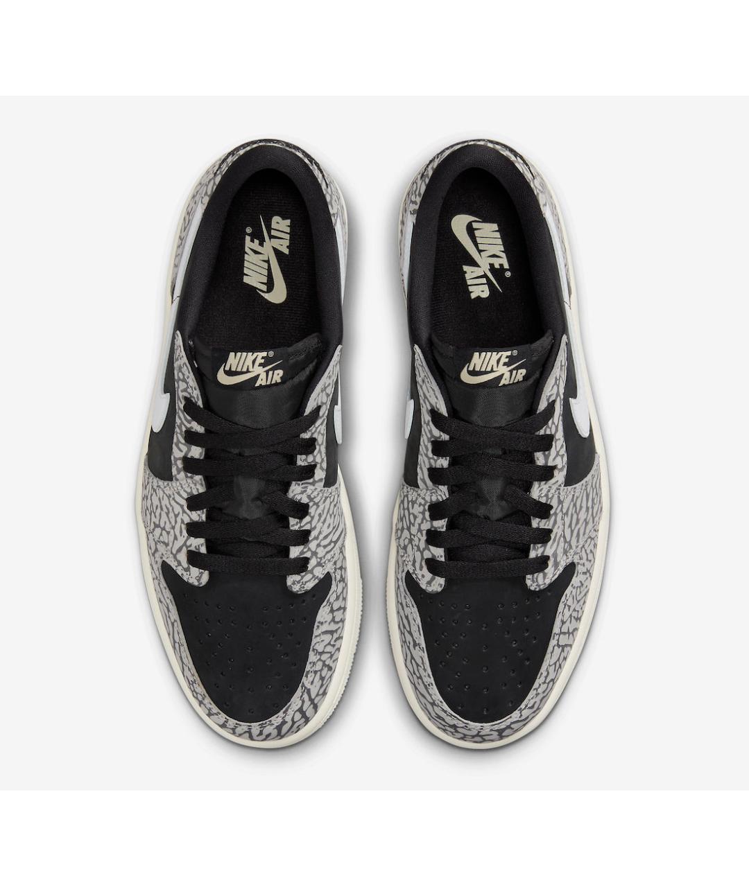 JORDAN Серые кожаные низкие кроссовки / кеды, фото 3