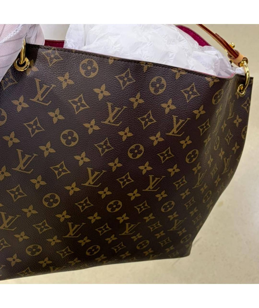 LOUIS VUITTON Коричневая сумка тоут, фото 4