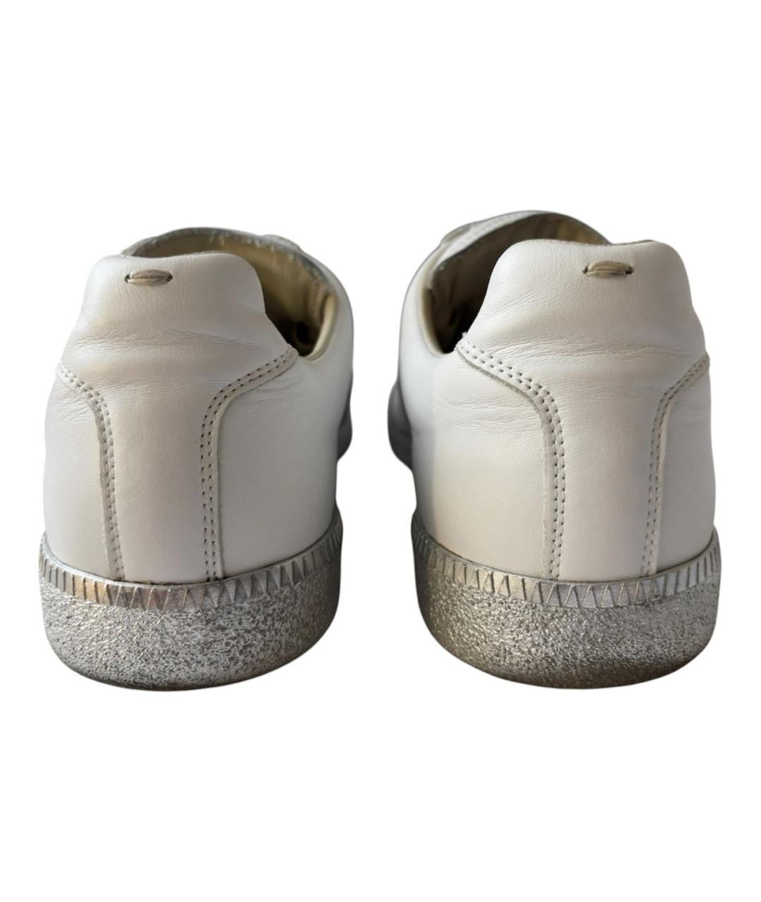 MAISON MARGIELA Белые кожаные низкие кроссовки / кеды, фото 4