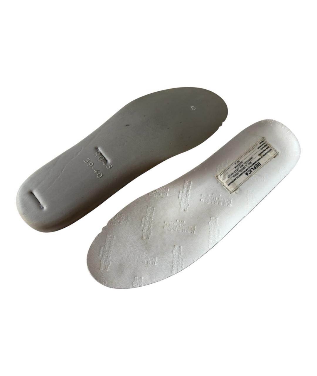 MAISON MARGIELA Белые кожаные низкие кроссовки / кеды, фото 5