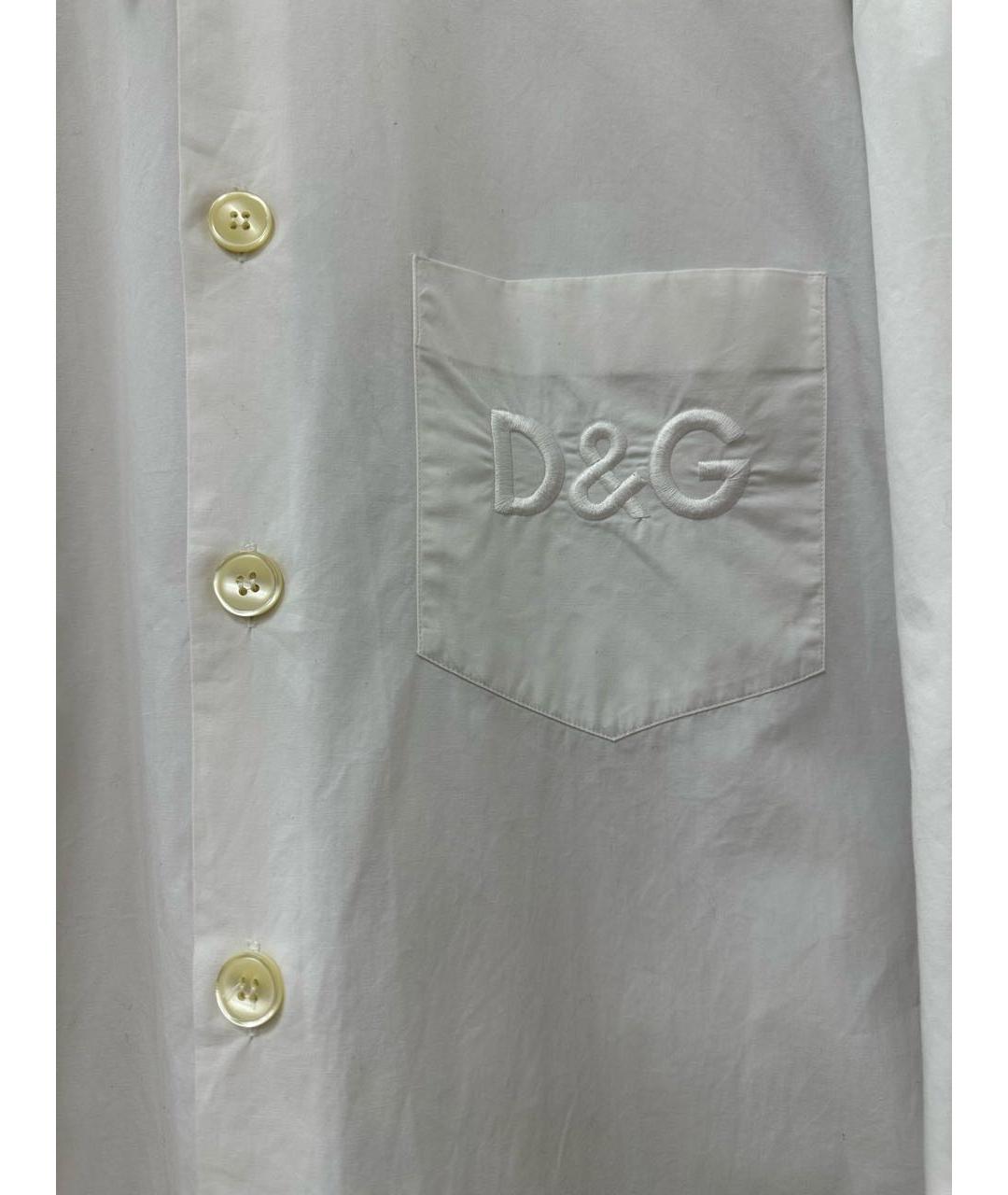 DOLCE&GABBANA Белая хлопковая рубашка, фото 4