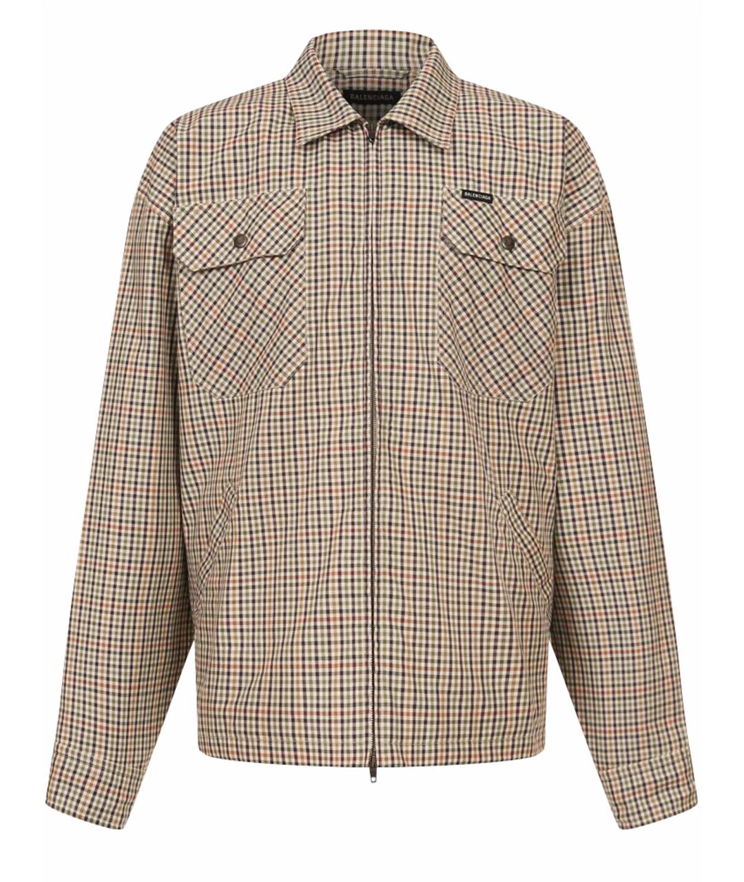 BALENCIAGA Бежевая хлопковая кэжуал рубашка, фото 1