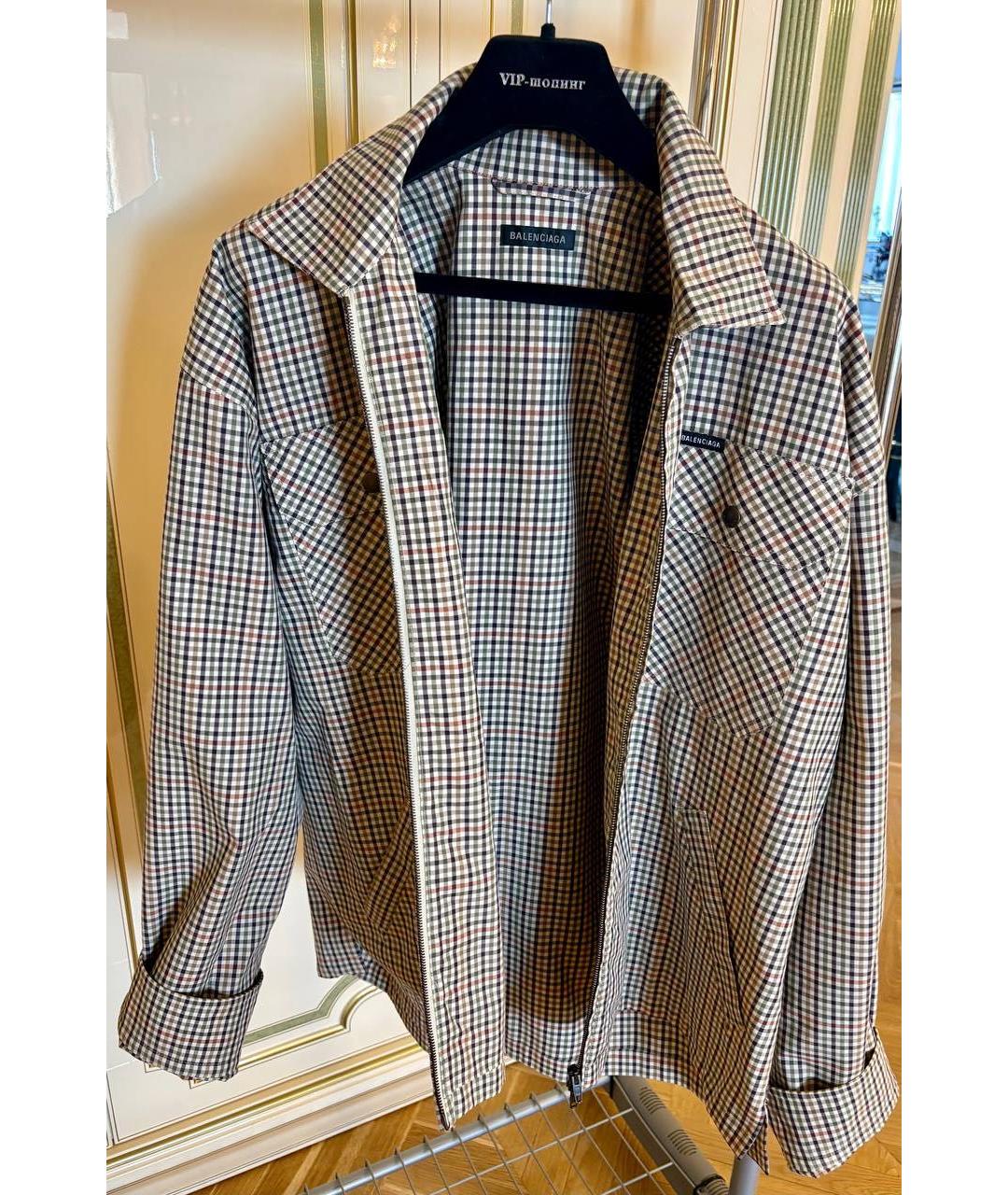 BALENCIAGA Бежевая хлопковая кэжуал рубашка, фото 4