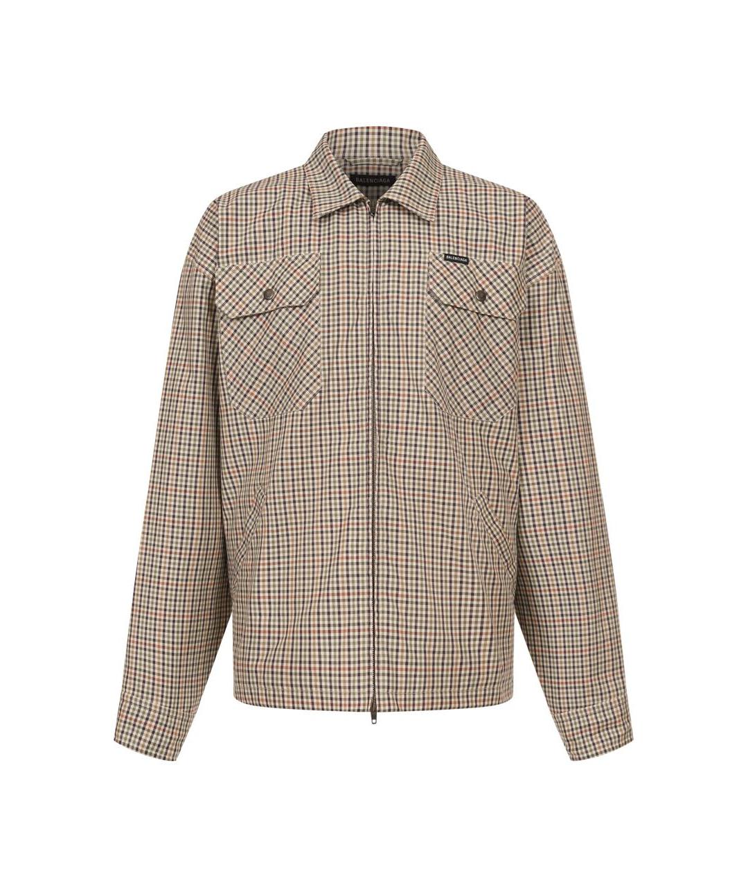 BALENCIAGA Бежевая хлопковая кэжуал рубашка, фото 6