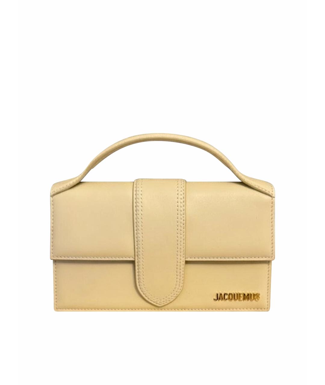 JACQUEMUS Бежевая кожаная сумка через плечо, фото 1