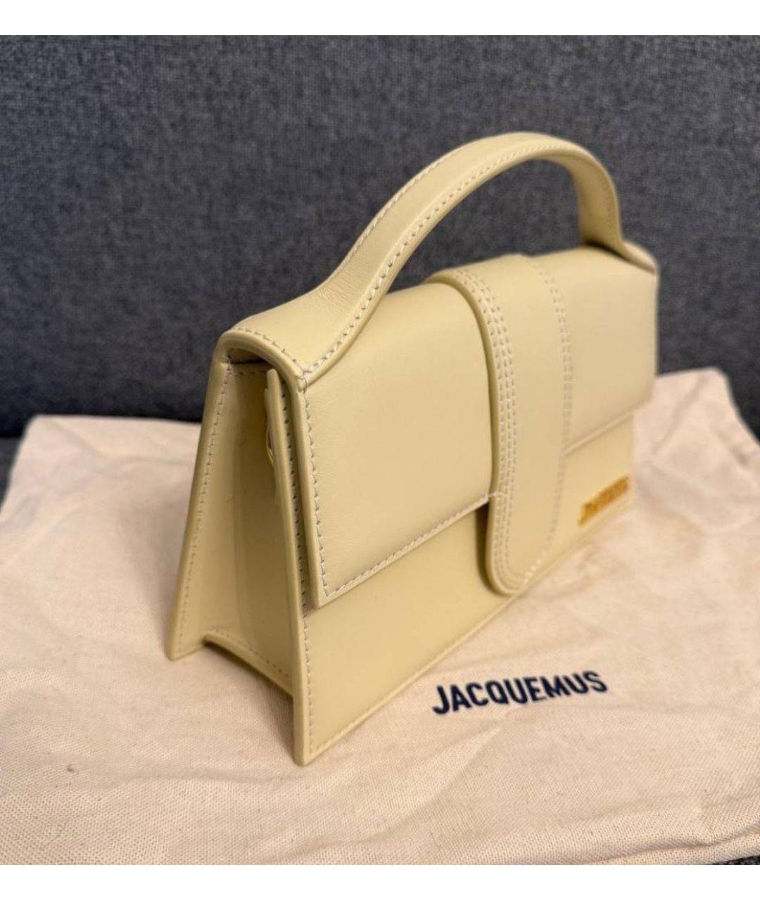 JACQUEMUS Бежевая кожаная сумка через плечо, фото 2