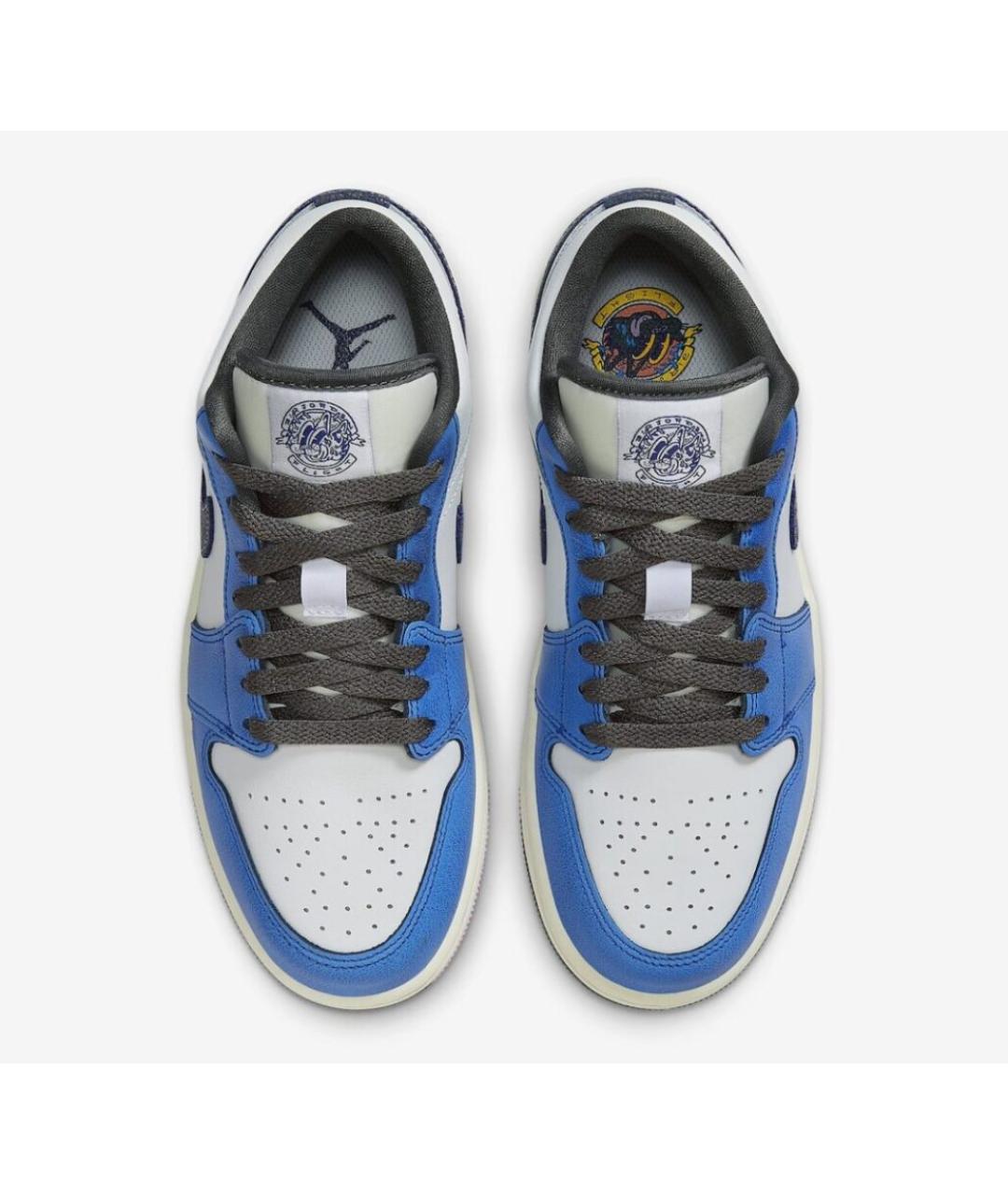 JORDAN Синие кожаные низкие кроссовки / кеды, фото 3