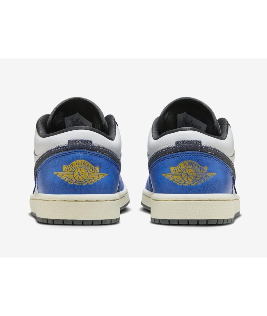 JORDAN Синие кожаные низкие кроссовки / кеды, фото 4