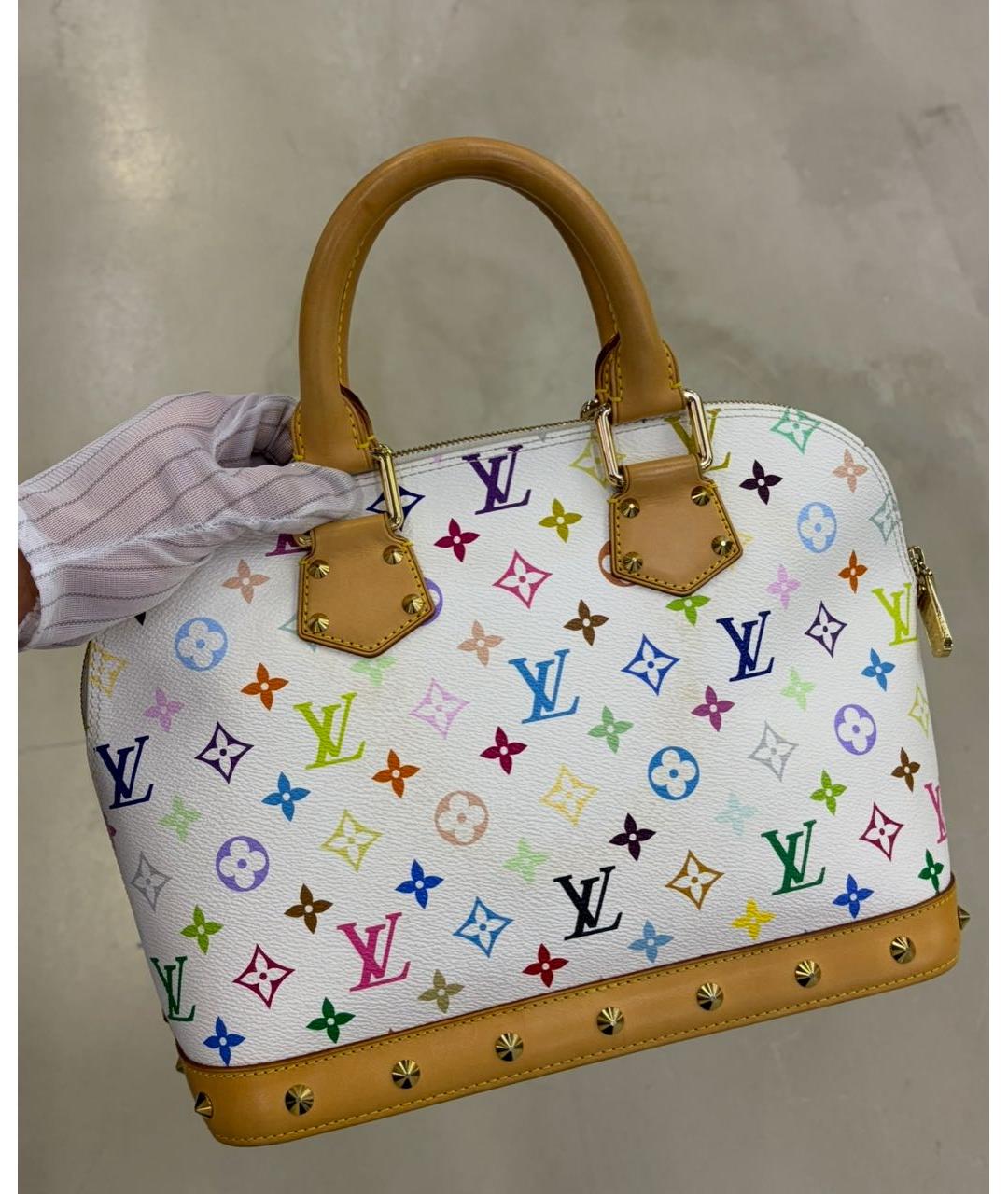 LOUIS VUITTON Белая сумка с короткими ручками, фото 4