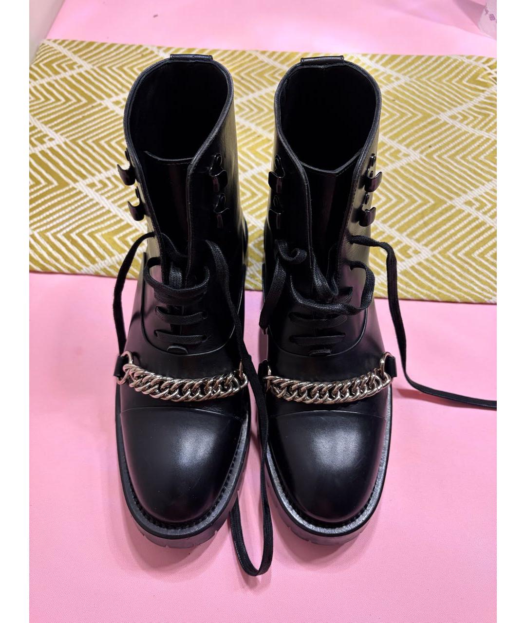 BURBERRY Черные кожаные ботинки, фото 2