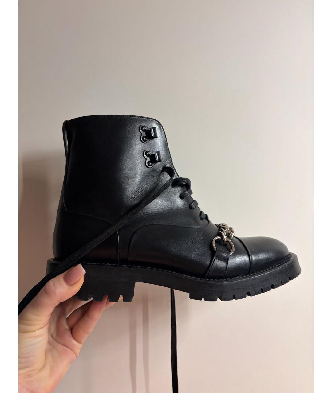 BURBERRY Черные кожаные ботинки, фото 8