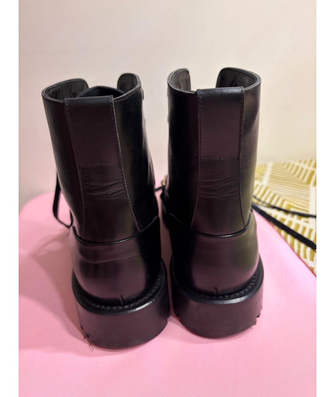 BURBERRY Черные кожаные ботинки, фото 4