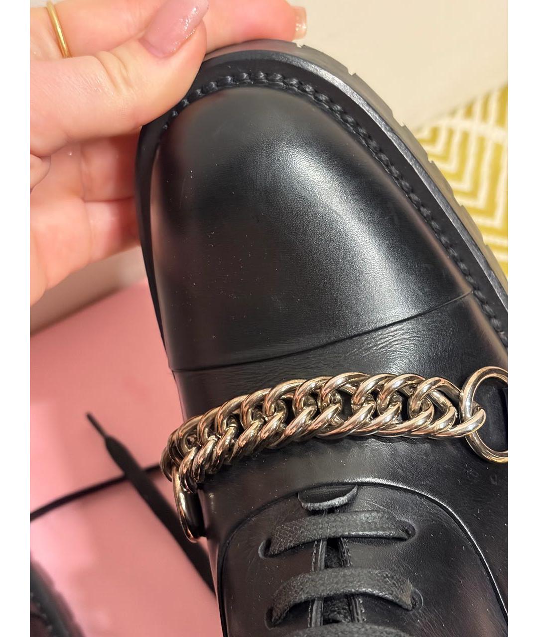 BURBERRY Черные кожаные ботинки, фото 6