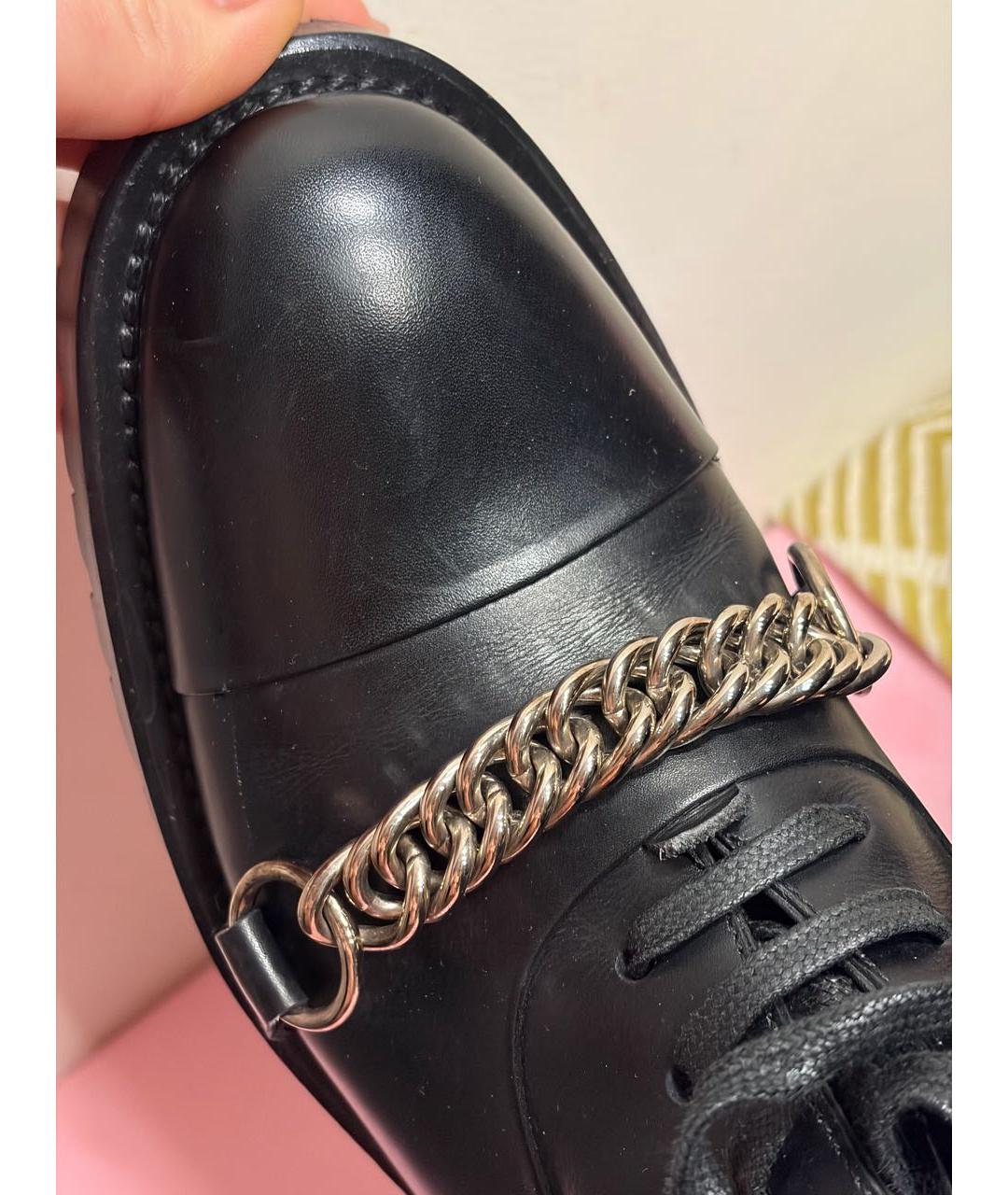 BURBERRY Черные кожаные ботинки, фото 7