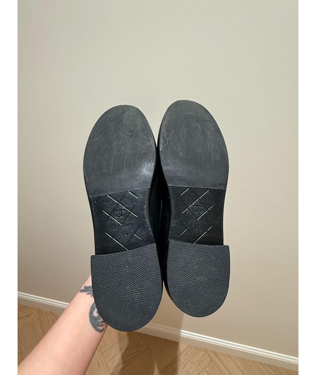 CHANEL Черные кожаные лоферы, фото 6