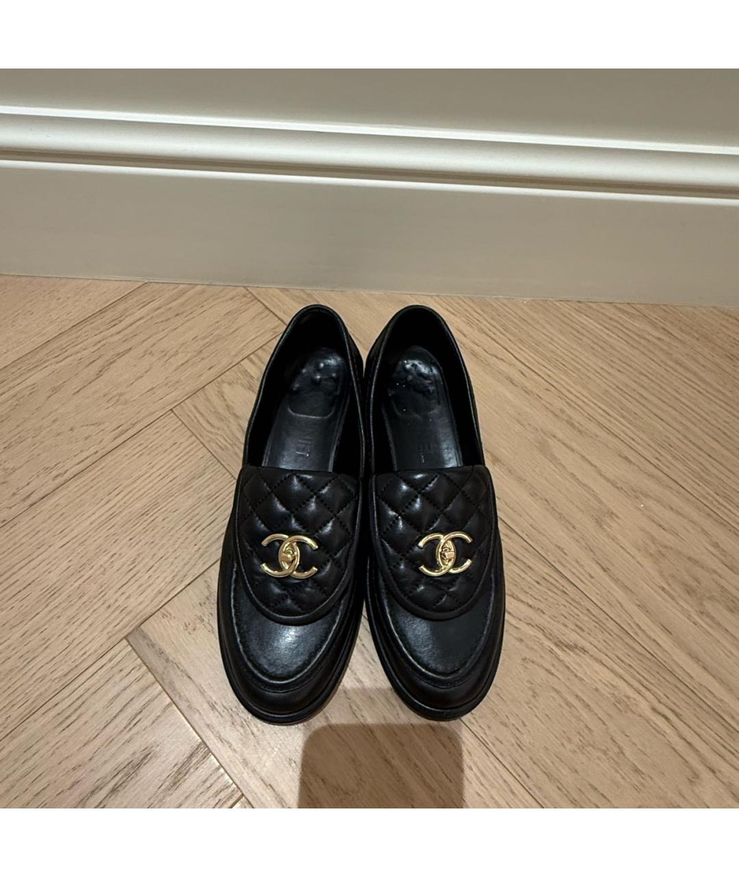 CHANEL Черные кожаные лоферы, фото 2