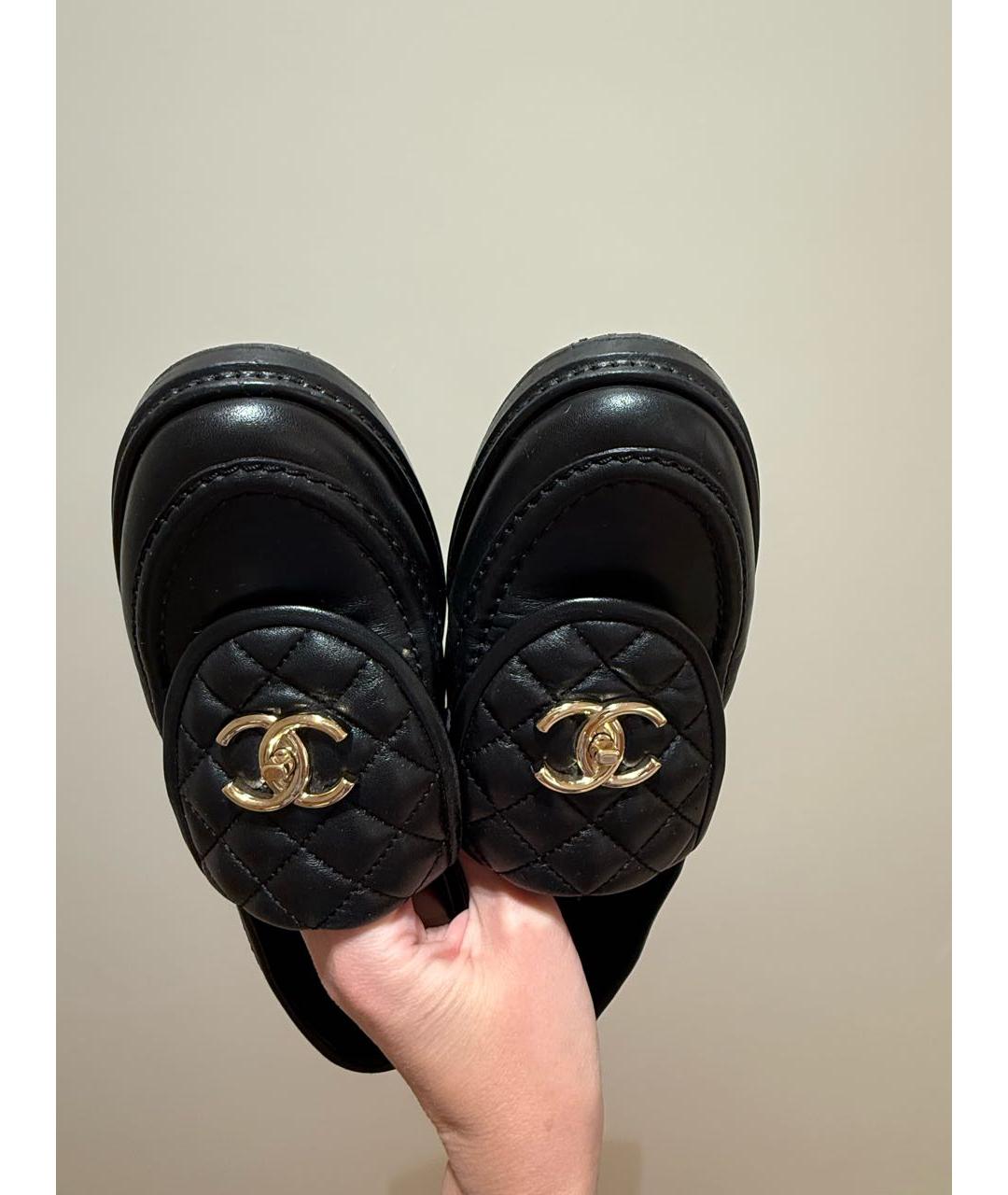 CHANEL Черные кожаные лоферы, фото 8