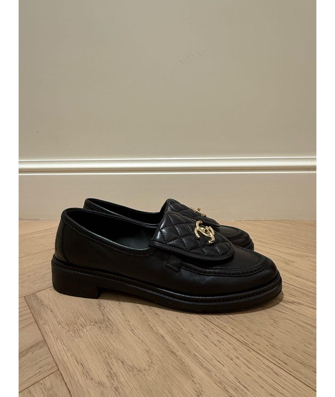 CHANEL Черные кожаные лоферы, фото 9