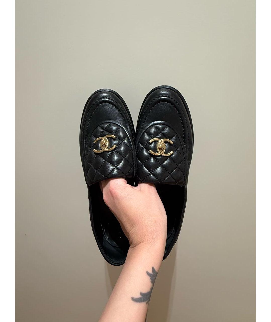 CHANEL Черные кожаные лоферы, фото 5
