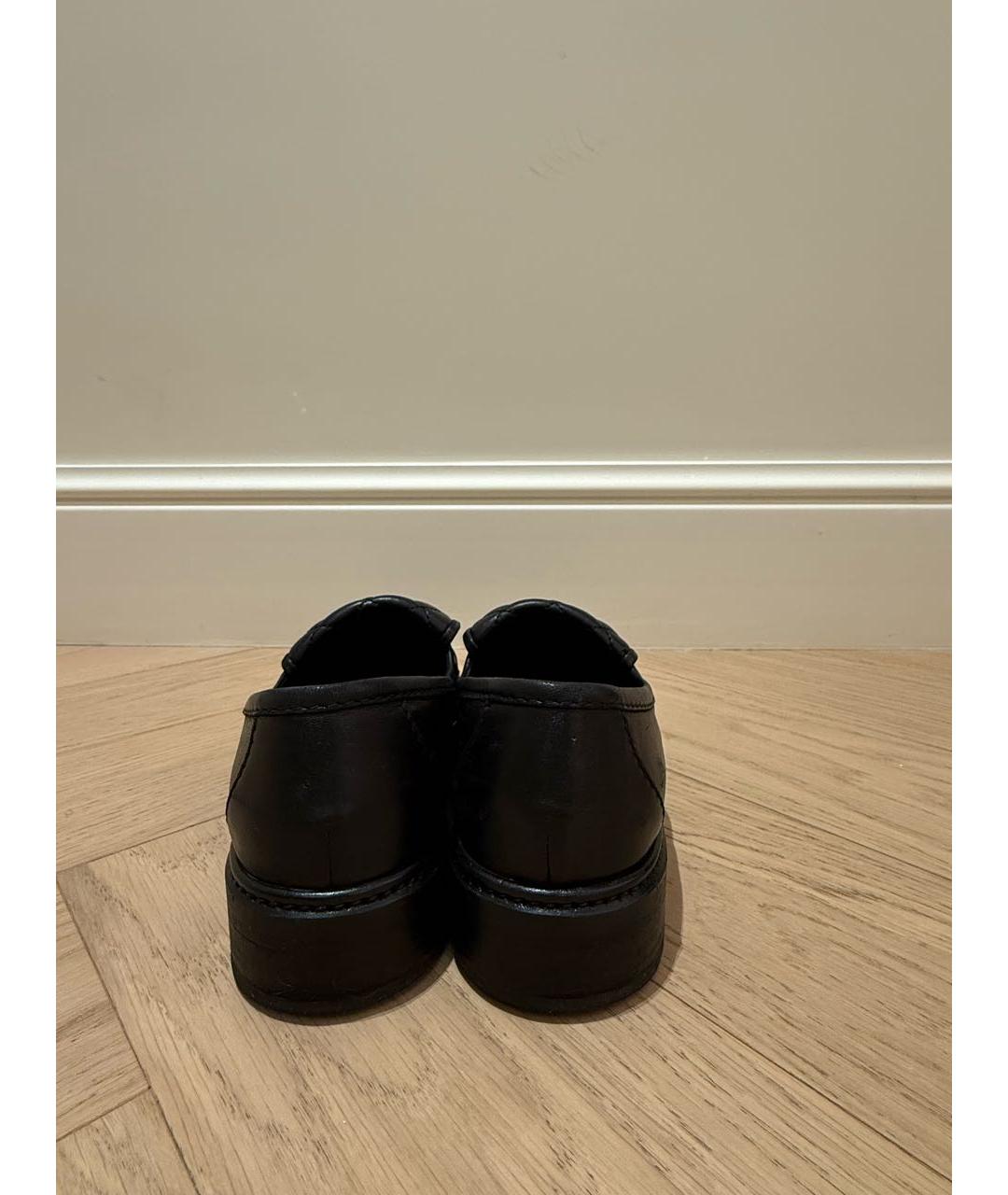 CHANEL Черные кожаные лоферы, фото 4