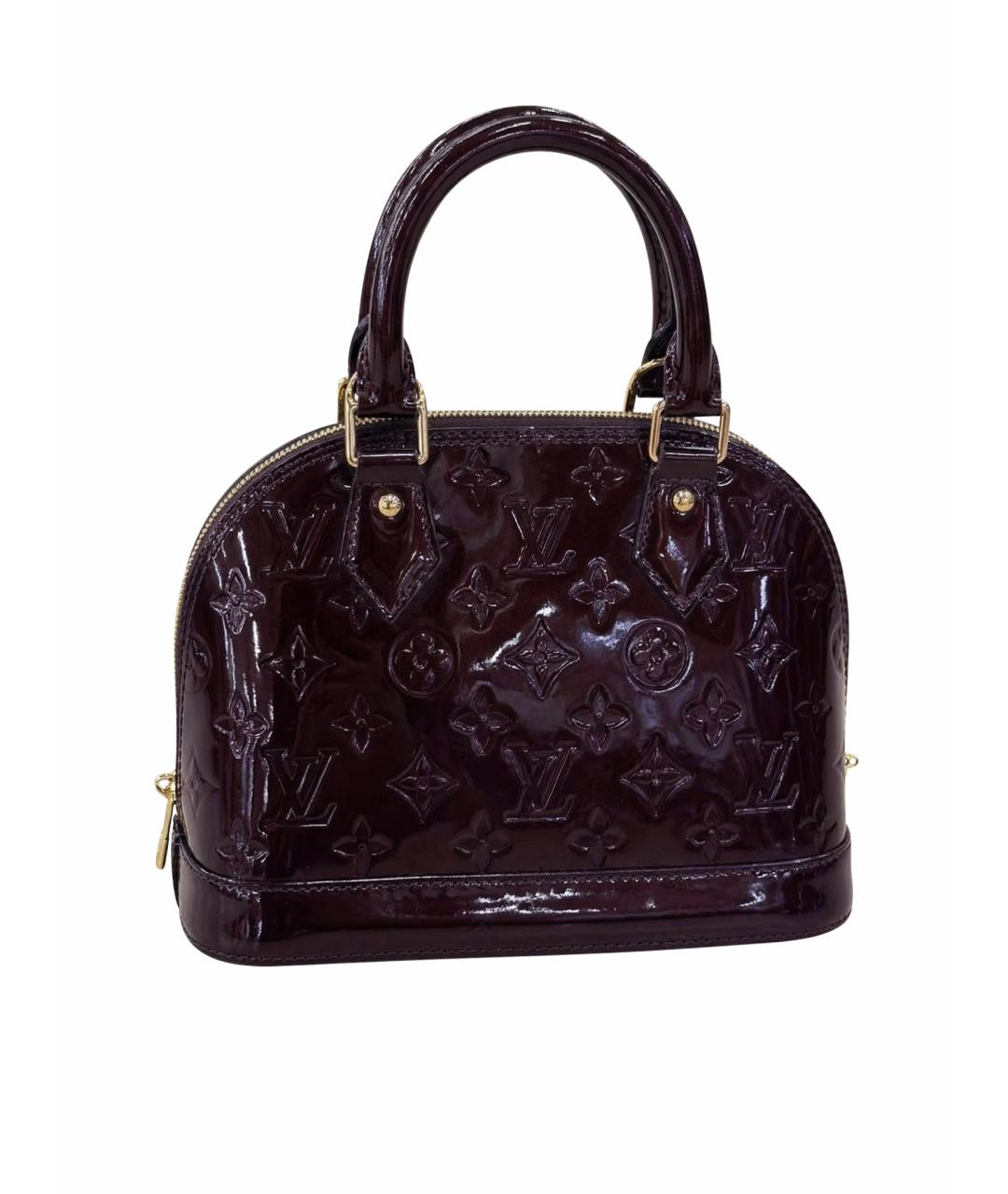 LOUIS VUITTON Бордовая сумка с короткими ручками из лакированной кожи, фото 1