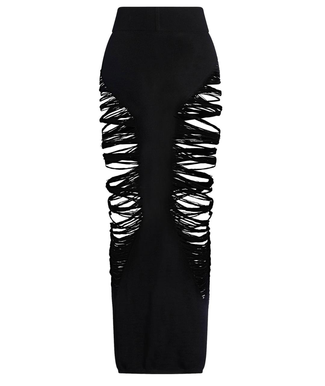 RICK OWENS Черная шерстяная юбка миди, фото 5