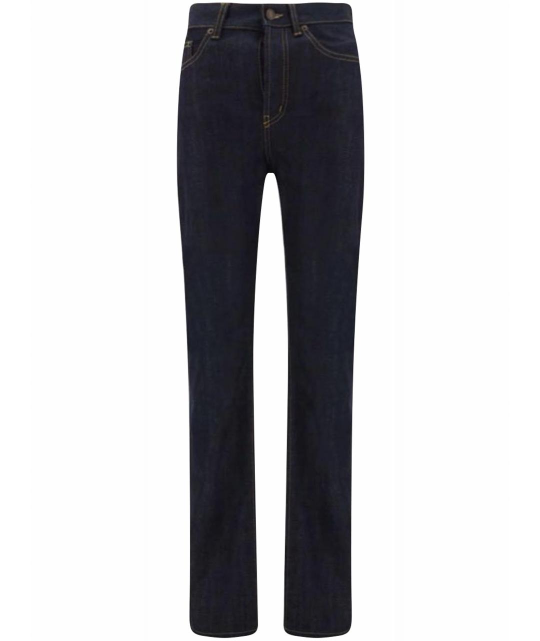 SAINT LAURENT Темно-синие хлопковые прямые джинсы, фото 1