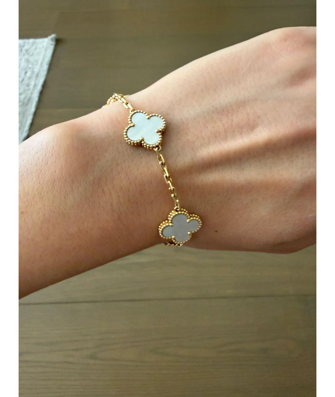 VAN CLEEF & ARPELS Белый браслет из желтого золота, фото 4