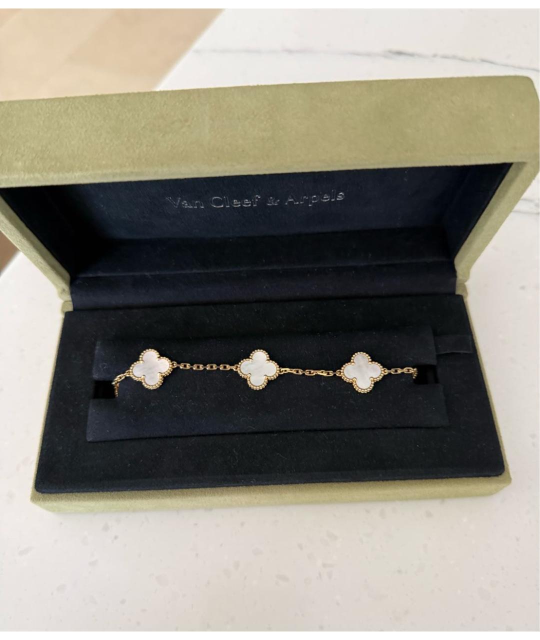 VAN CLEEF & ARPELS Белый браслет из желтого золота, фото 3