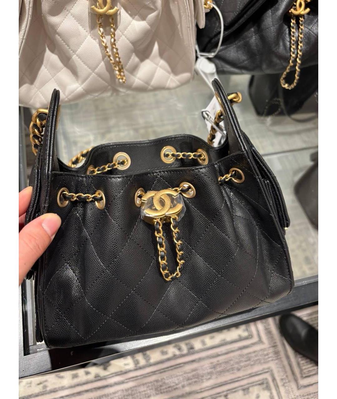 CHANEL Черная кожаная сумка тоут, фото 2